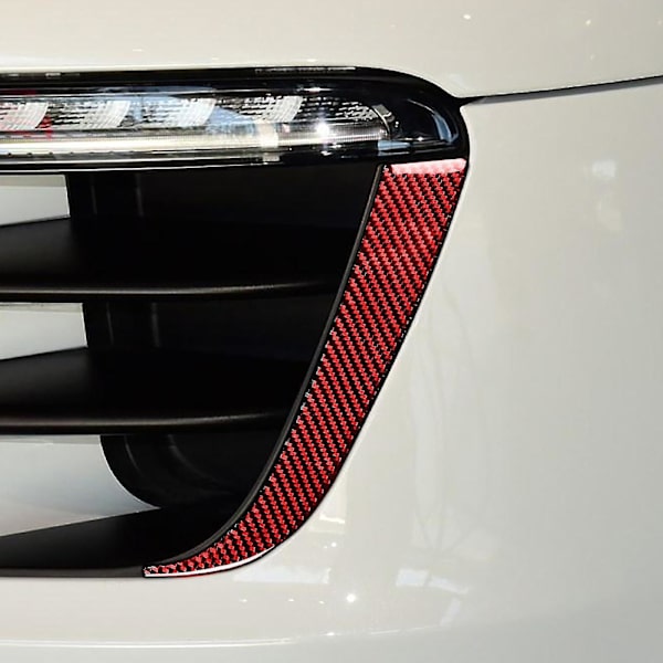 2 kpl koristetarraa lämmönkestävä UV-suojattu hiilikuitu punainen ajovalon matala tarra koriste Porsche Macan 2014-2018