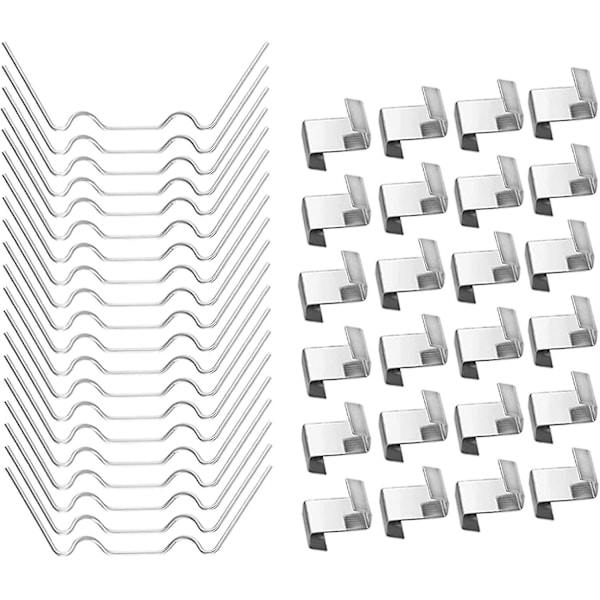 50 kpl kasvihuoneen lasiklipsit, ruostumattomasta teräksestä valmistetut kasvihuoneen kiinnitysklipsit - 25 W-klipsit ja 25 Z-klipsit