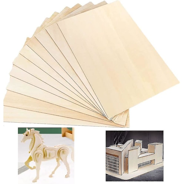 11 stk 200x100x1,5 mm Balsa treplater Ubehandlet Basswood ark Balsa treplater for flymodell Skip Tremodell, kunst og håndverk (h24-11) -t