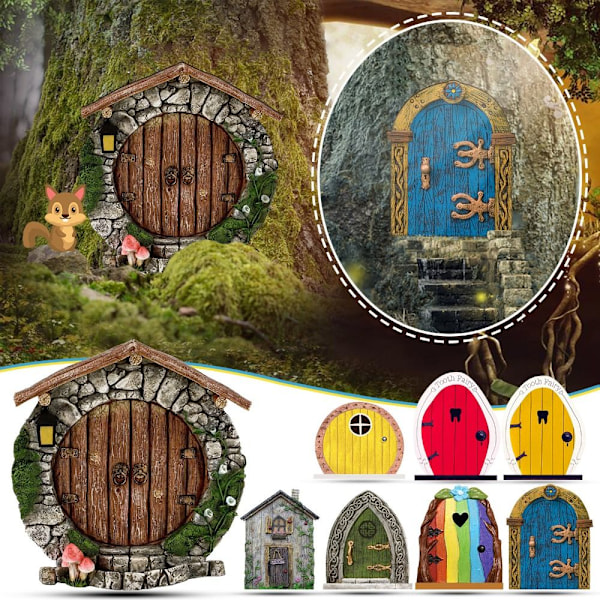 Miniature Fe Gnome Dør Figurer Elf Fe Have Dekoration 2