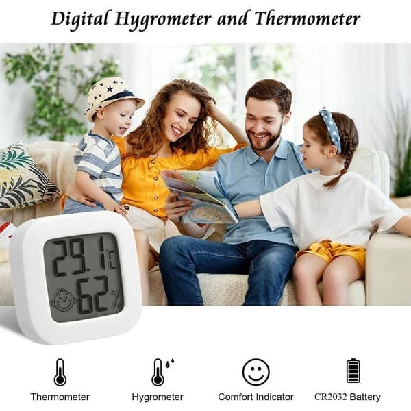 2 ST Mini Digital Termometer Hygrometer - Hög Precision Inomhus Temperatur  u0026 Luftfuktighetsmätare för Hem, Kontor