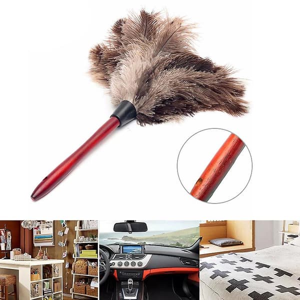Antistatic Duster Feather Brush Dust Cleaning Tool with Wooden Handle