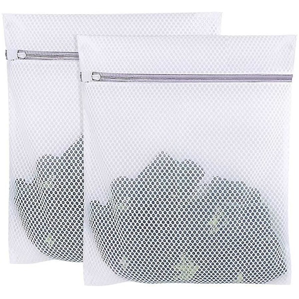 Laundry Mesh Wash Bag -  Weave Fabric, Zipper Closure - White