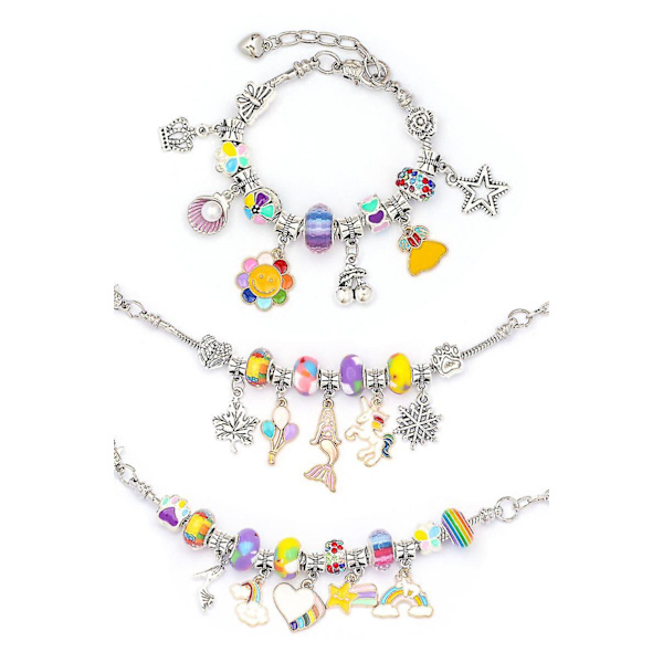 Charm armband gör-det-själv-kit Diy hantverk smycken presentset för barn flickor tonåringar -aya
