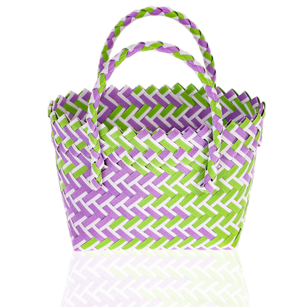 Farget vevd kurv Multifunksjonell strandveske Gjenbrukbar dagligvarehandel Veske Tote Bag