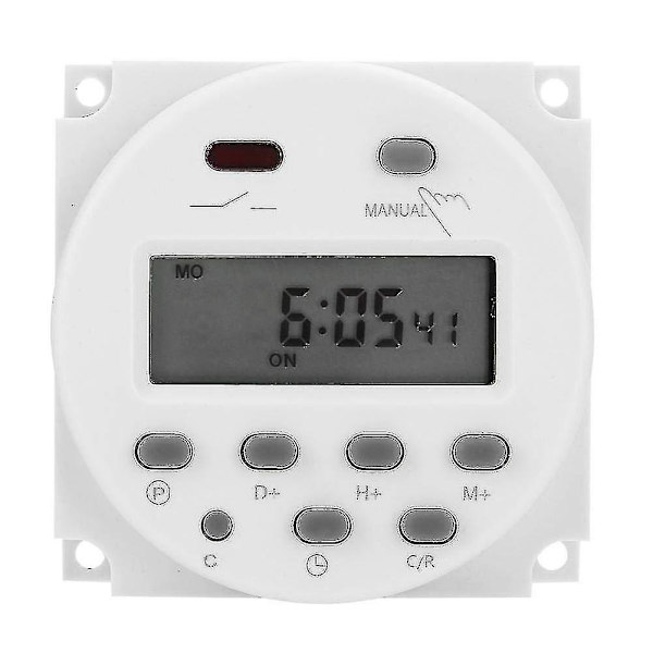 12v Mini Lcd Digitaalinen Lcd Virta Viikoittainen Ajastinrele Kytkimen Digitaalinen Ajastin Virta-Ajastimen Ohjaus Vedenpitävällä Kannella Valkoinen