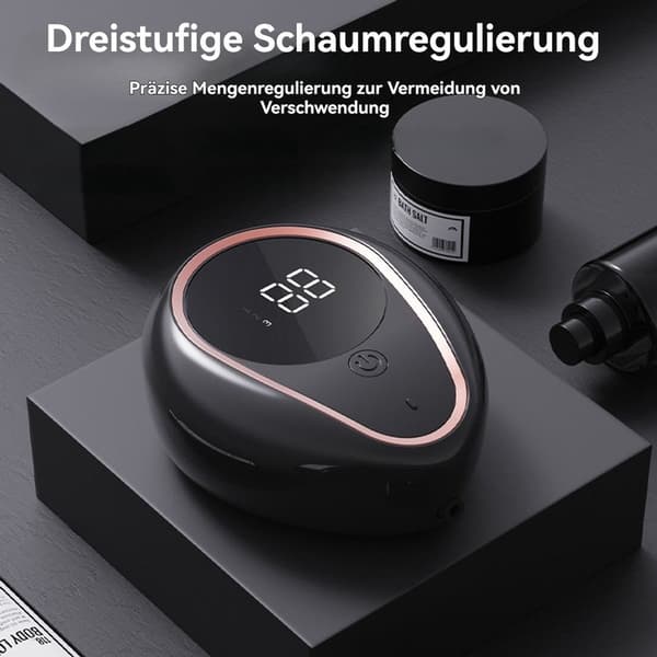 Automatisk Skummende Sæbedispenser, Berøringsfri Infrarød Sensor, 3 Indstillinger, 300 ml, Vægmonteret, Badeværelse/Køkken, Sort