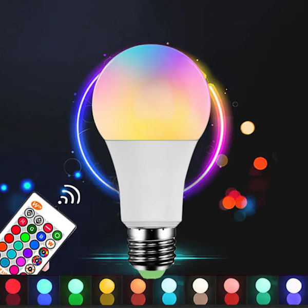 Värikäs RGB-lamppu, 16 väriä LED-kaukosäätimen lamppu, internet-punainen valokuvan himmennys tunnelma lamppu