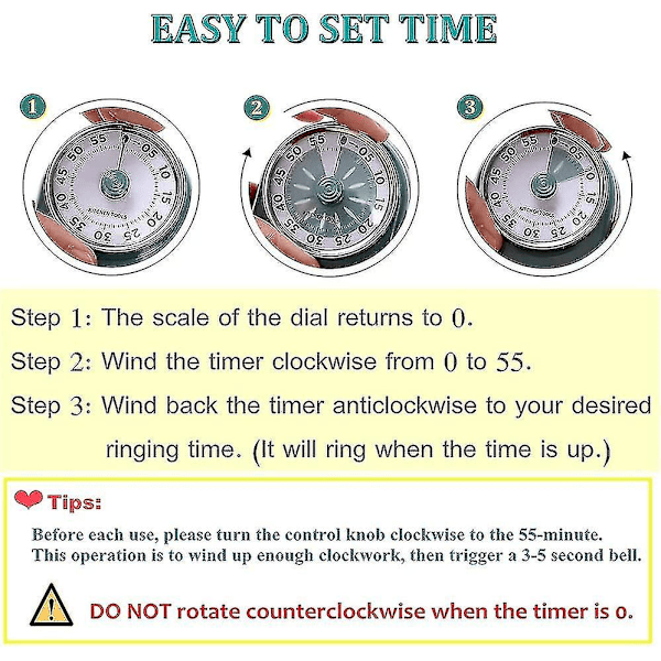 Visuel Timer, Analog Nedtællingstimer Læsetimer Stille Tælling Tidshåndtering