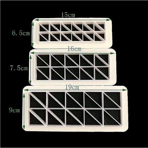 2-pack chokladkaka geometrisk pussel präglingsremsor grundläggande grafisk tryck kakskärare redskap (diagonala trianglar)