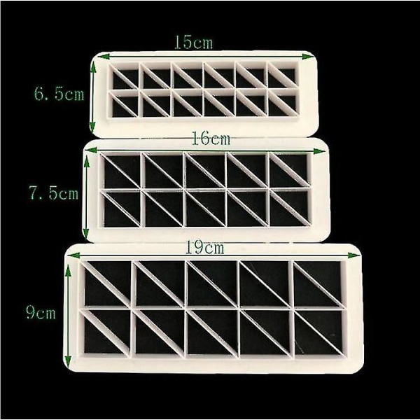 2-pakkaus Suklaakakku Geometrinen Palapeli Reliefiraidat Perusgrafiikkapainatus Keksileikkuri Välineet (vino Kolmiot)