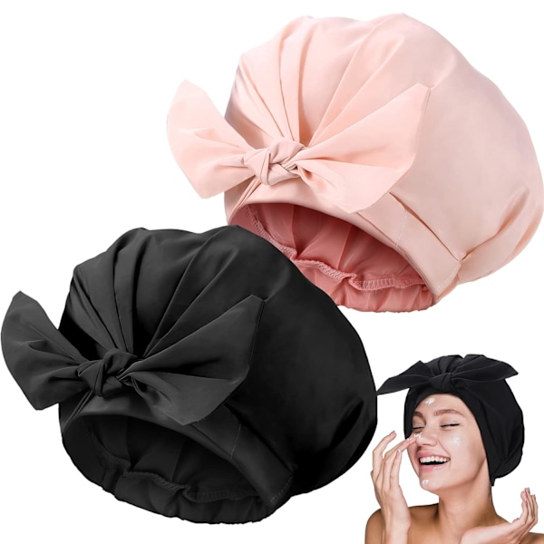 Stk Dusjhetter Justerbar Sløyfe Badehetter Gjenbrukbar Vanntett Turban Dusjhette Badehette