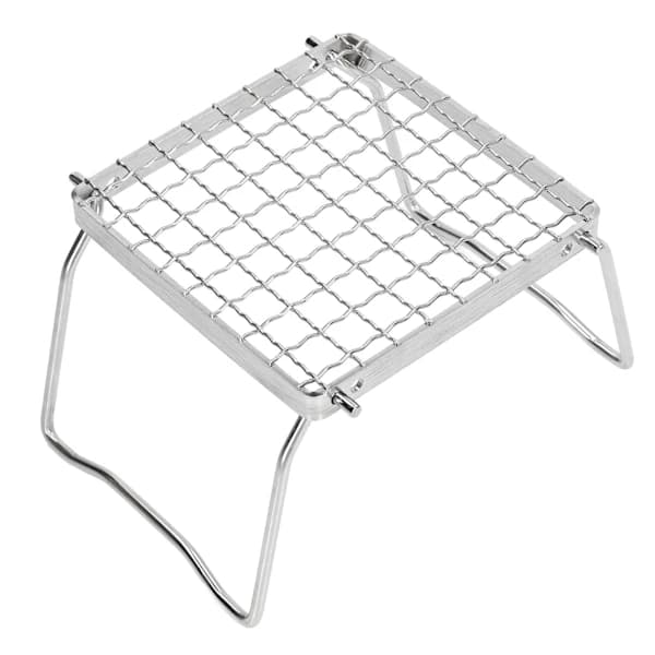 Bærbar Campinggrill Sammenklappelig Rustfrit Stål Mini BBQ-stativ til Picnic Backpacking Udendørs Madlavning Sølv
