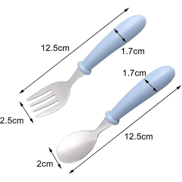 3 set babygaffel och sked, bestick för småbarn, gafflar, skedar, bestickset