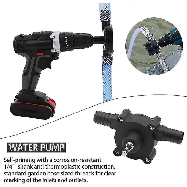 Elektrisk drillpumpe, vannpumpe bærbar selvpumpende pumpe husholdning liten vannpumpe
