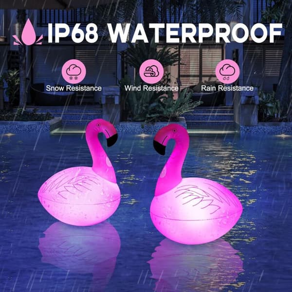Flamingo Solar Pool Lampa Rosa Vattentät 1st
