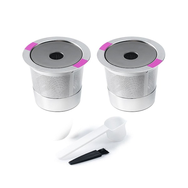 2 stk rustfritt stål kaffekapselkopp gjenbrukbar K-kopp for K-mini Plus kaffefilter