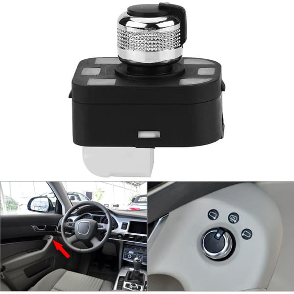 Sort & Krom Spejl Kontaktknap Til Audi A2 A3 A4 A6 4F0 959 565