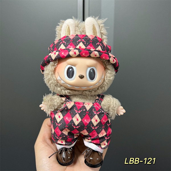 Labubu Modesæt - Outfit til 15/17cm Plysdukker, V1 V2 Stropper Bukser LBB-121