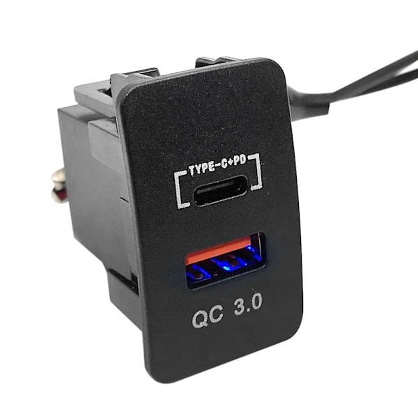 36w Dubbel Usb Snabb Qc3.0 Typ C+pd Instrumentpaneluttag Led Voltmeter För Accord -v Jazz City
