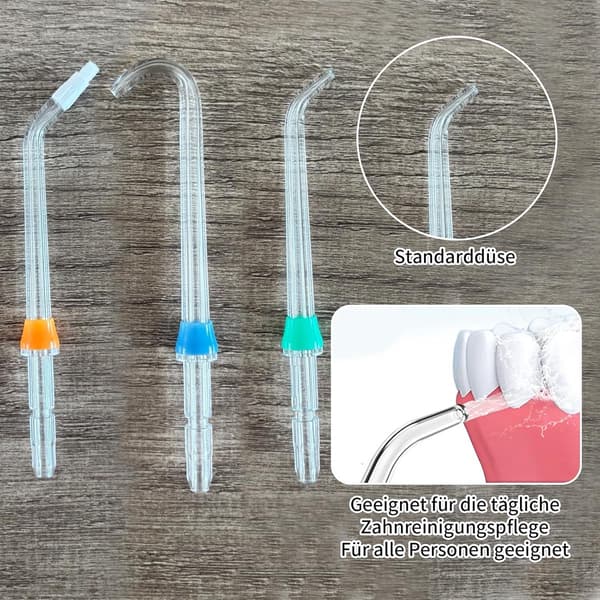 7-pack ersättningsmunstycken för Waterpik WP-100 WP-660 WP-900, hållbara PC-munstycken med borste och tungskrapa för munvård