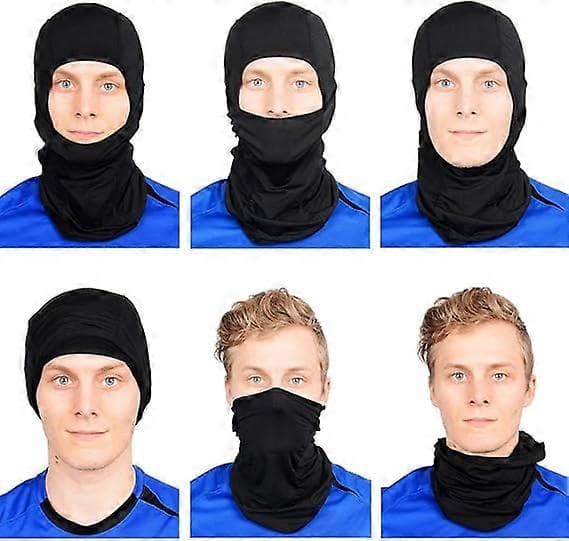 Quick-drying Windproof Cycling Face Scarf, Sun Protection Camo Balaclava Black