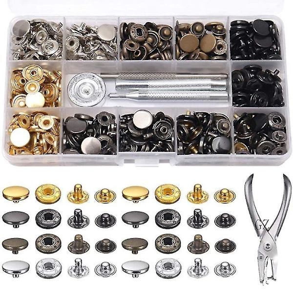 120 set metall fyra knappar verktyg set jeans väskor ren koppar knapp