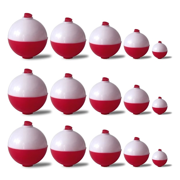 15 stk Hvit Rød Pot-bellied Float Multi-purpose Fiske Bobber