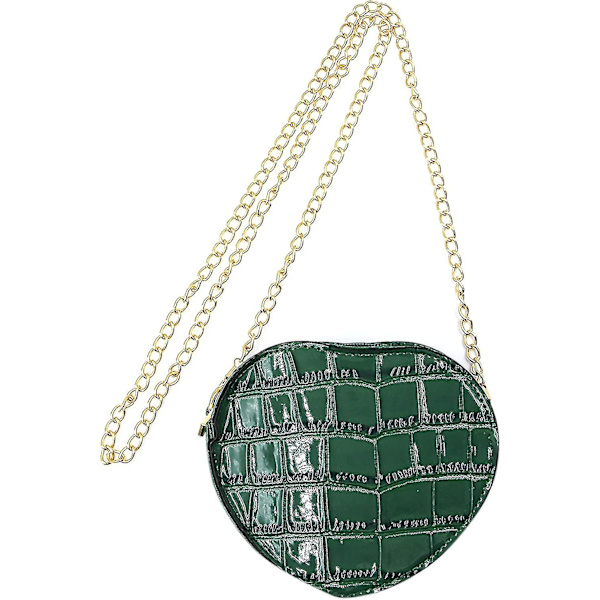 Kvinnor Mini Hjärtformad Crossbody Väska PU Läder Glitter Rhinestones Axelväska Koppling Handväska Plånbok