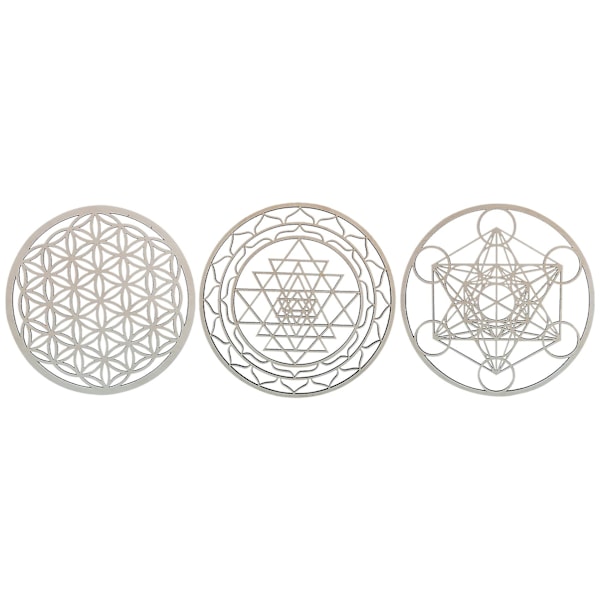 3 stk./sæt Sacred Geomtry Wall Art Sæt Trævæg Kunst, Sacred Geometry Art, Skulptur, Vægdekoration