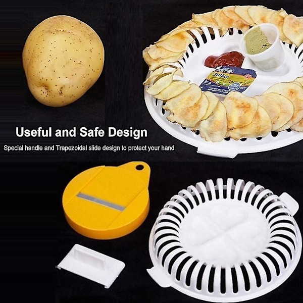 Mikrovågsugn Spis Grillad Potatis Chips Maker, Slicer, Snabb Skiva Enhetlig Köksverktyg Potatis Chips Tillverkare Kit