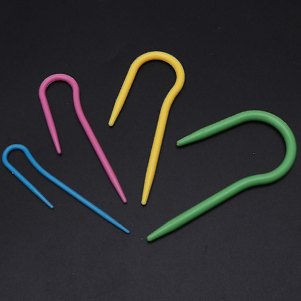 53 st plast virknål sticka garn väva stickning nål klämma markör verktyg set