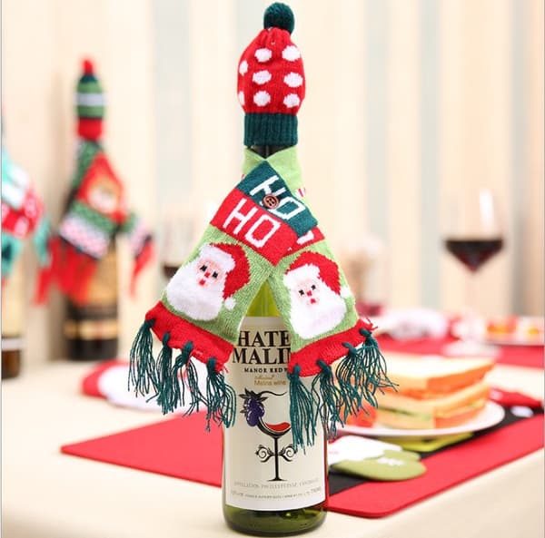 3 sæt julepynt juleskål hat sæt juleflaske sæt Vaskbart og genanvendeligt til julefest fester