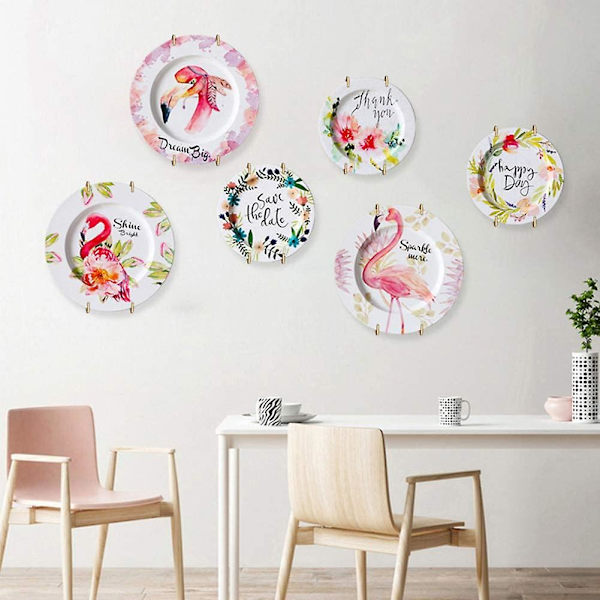 Stålplatehengere for vegger Kompatible dekorative platekroker Fatdisplayholder med