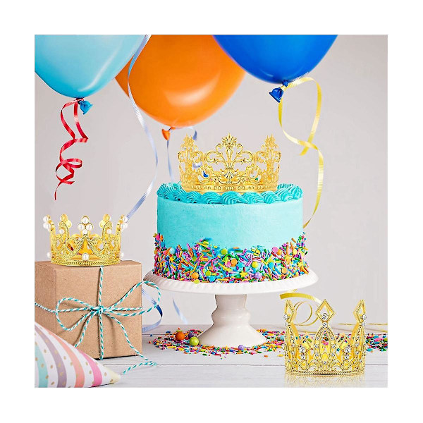 6 kpl kruunun kakkukoriste syntymäpäivä mini kruunun kakkukoriste kristallipäällysteiset cupcake-koristeet häihin B