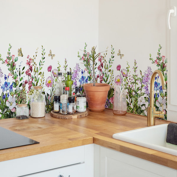 Väggdekorationer med blommor, glasfönsterdekaler, självhäftande väggdekorationer för vardagsrum och sovrum