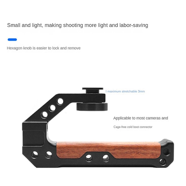 Universal DSLR-kamerarigg Topphåndtak 3 Kald Sko Adapterfeste for Monitor LED Lys Mikrofon Pea