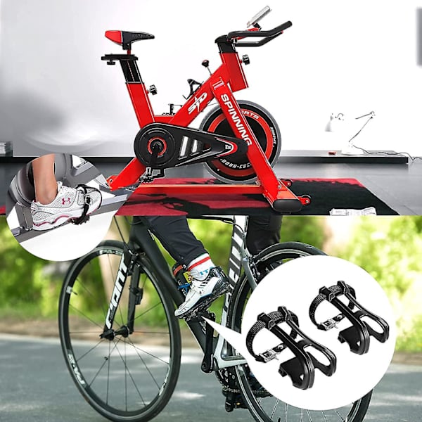 Cykel tåclips med nylonremme til cykler, mountainbikes, landevejscykler til cykelpedaler