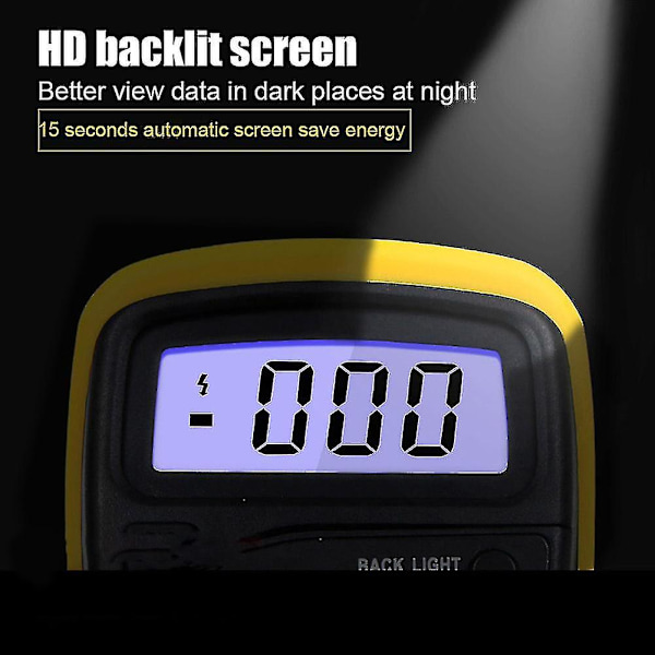 Digital Multimeter Lcd-skärm Display Bärbar Spänning Resistans Testverktyg Med Bakgrundsbelysning Xl830l