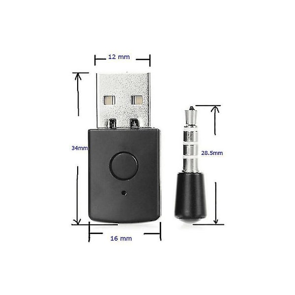 Bluetooth Dongle - Mini Trådløs Hodesett Bluetooth-adapter, Mikrofon Bluetooth Dongle-adapter for Trådløst Hodesett (1 sett, Svart)