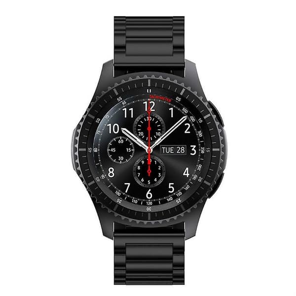 20 mm Tre Bead Rustfrit Stål Urrem Erstatningsrem Til Garmin Move Luxe/move Style/move 3/move Venu - Sølv Sort Black