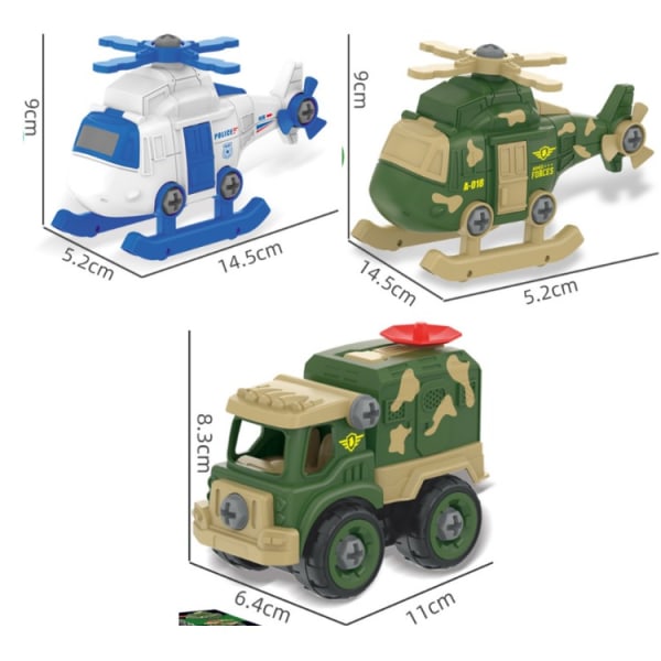 Barns löstagbara flygplansbil Leksak bästa presenter för barn