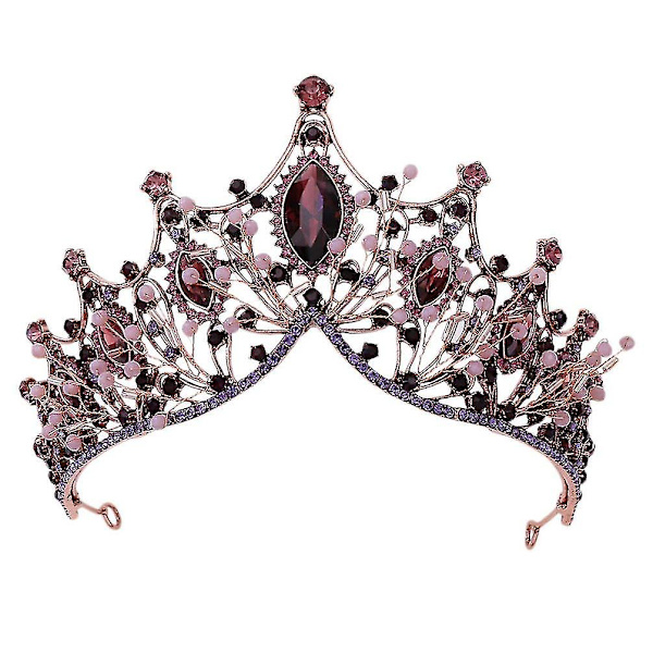 Barock Bröllopskronor och Tiaror, Vintage Kristall Prinsessa Drottningkrona för Brud, Kvinnor, Bröllop, Bal, Pageant