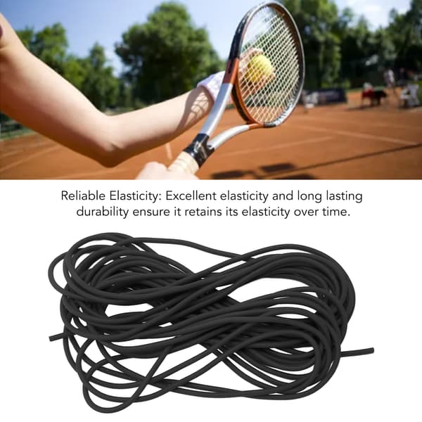 Elastiskt rep stretchsnöre 2,1 mm 5 m solid latex hög styrka elastisk snodd för tennisträning utomhussporter svart