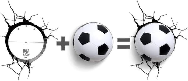 3D-lampe Fodbold Xj.