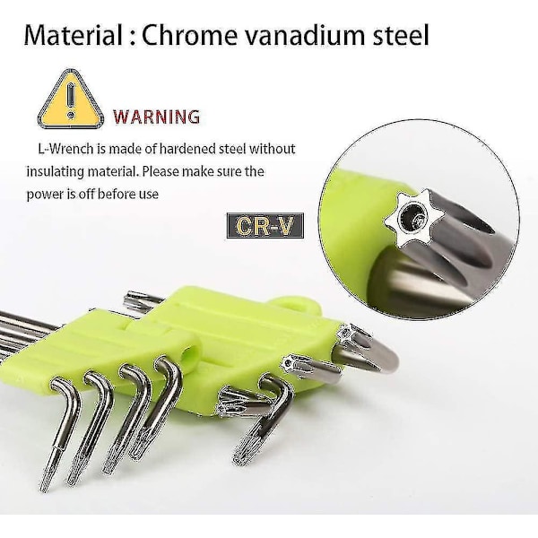 Luumu kuusikulmioavainsarja, 8-osainen Torx-avainsarja, tähtipääruuvimeisseli T5 T6 T7 T8 T9 T10 T15 T20