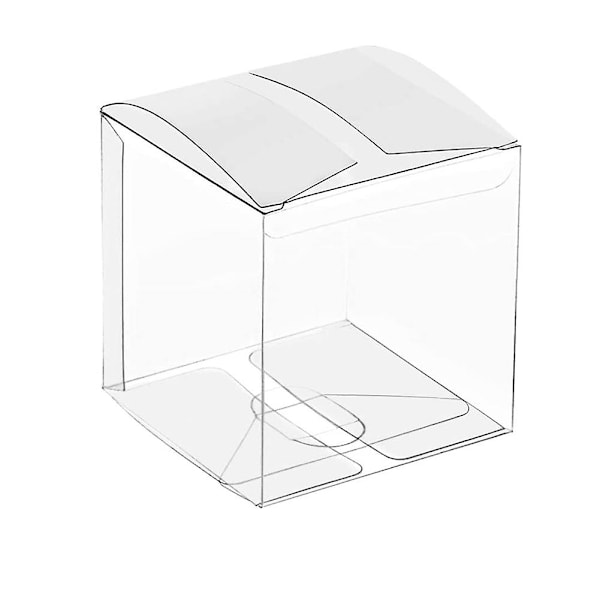 50 st transparenta plastlådor för presenter PVC-förpackningslåda presentförpackning transparent godislåda bröllop Gi