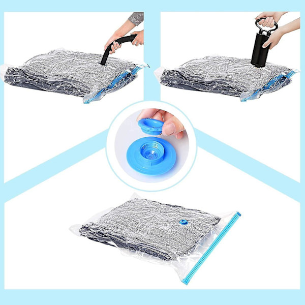 Ysdsy Songmics Vakuumposer, 15 stk., Opbevaringsposer, Kompressionsposer, Genanvendelige, F