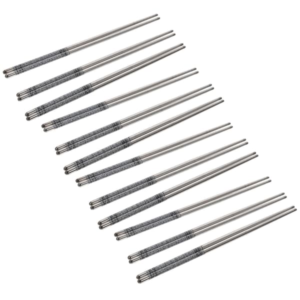 12 par rustfrie stål spisepinner varmeisolerende spisepinner (assorterte farger)