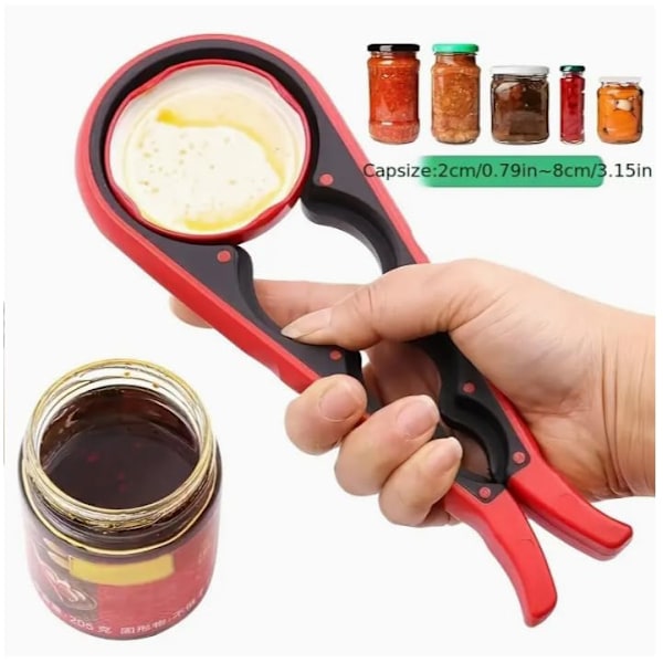 Burköppnare Gummi Multifunktionell Justerbar Multiöppnare 4 I 1 Snabb Lock Flaska Kapsyl Grepp Twister Remover Köksverktyg